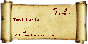 Tani Leila névjegykártya